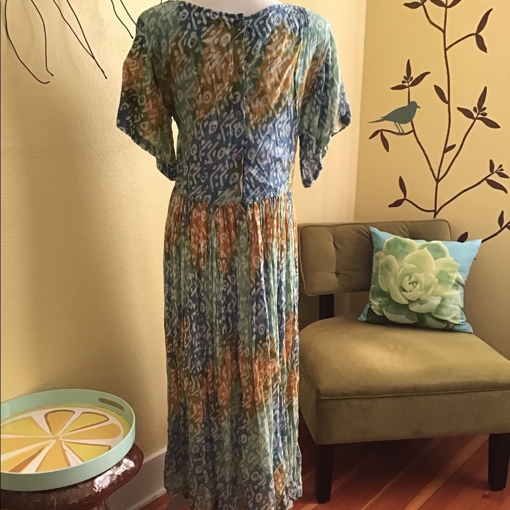 Vintage Pier 1 Passports Maxi Dress - Small - Picture 2 of 7
